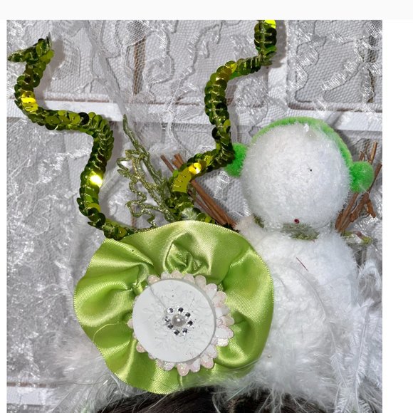 Christmas Neon Green Snowman Headband - Christmas Top hat| Tacky Christmas Party main image 6